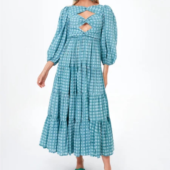 Innika Choo | Dresses | Innika Choo Aquifier Gingham Twist Bust Maxi Dress  | Poshmark